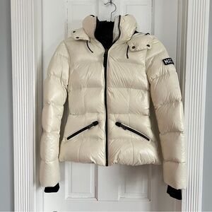 Mackage Madalyn Cream Puffer Jacket with Black Interior
